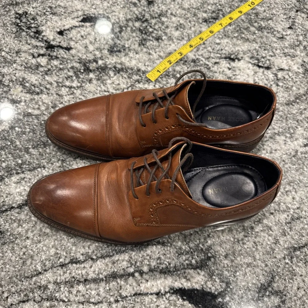 Cole Haan C28882 Brown Leather Cap Toe Dress Shoes‎ Mens Size 10 M #007